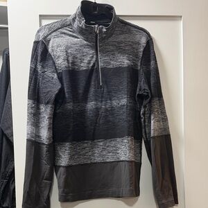 Men’s Lululemon Heathered Gray and Black Quarter-Zip Pullover Size Small